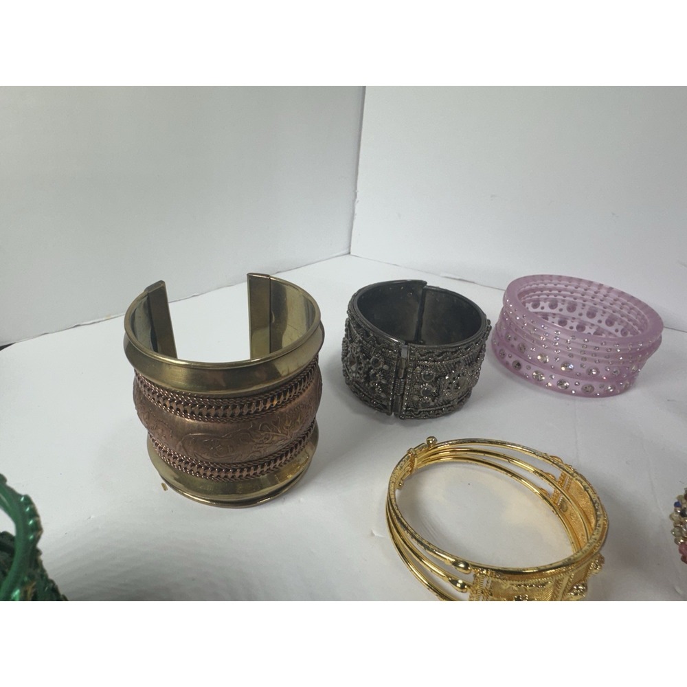 100pc Indian Bollywood Bangle Bracelet Lot Rhinestone Small 2.25-2.625" - Picture 3 of 14